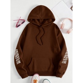 Women'S Plus Size Western Print Hoodie, Casual Long Sleeve with Pocket, 100% Polyester Knit Fabric, Slight Stretch, Pullover Hooded Sweatshirt for Fall/Winter, Casual Style