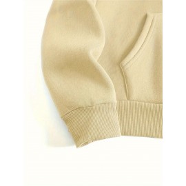 Los Angeles Letter Print Casual Hooded Sweatshirt - Long Sleeves Oversized Hooded Sweatshirt with Popular Extension