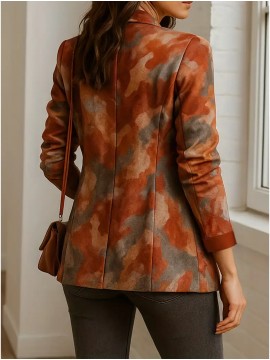 Plus Size, Women's Slim-Fit Striped Blazer Jacket with /Notch Collar - Tailored Fit, Vertical stripe suit for Fall/Winter, Machine Washable Elegant Outerwear (Casual to Professional Wear)