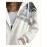 Women'S 3D Floral Print Hooded Zipper Jacket Sweatshirt - Winter Warmth Full-Zip Outerwear, White with Black Floral Pattern, Relaxed H-Line Silhouette, Machine Washable Non-Stretch Fabric, Long Sleeve Coat for Casual & Formal Outfits