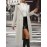 Women's Plus Size Long Coat - Elegant Belted Button Front Closure, Beige/Classic Colors Non-Stretch Jacket for Fall/Spring, Office, Casual & Formal Events - H-Line Silhouette Outerwear