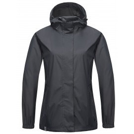 Women's Lightweight Waterproof Rain Jacket, Packable Rain Shell with Hood
