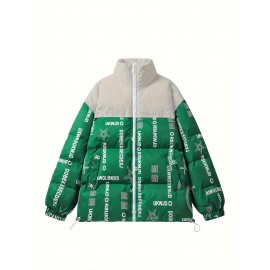 Women's Fashion Outdoor Softshell Jacket With Unique Letter Pattern, High Collar, Autumn/Winter Sports Style