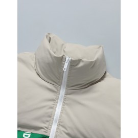 Women's Fashion Outdoor Softshell Jacket With Unique Letter Pattern, High Collar, Autumn/Winter Sports Style