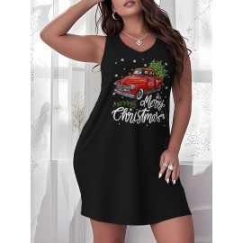 Pride Month truck truck Christmas tree family Christmas thanksgiving gift friend family Plus Size Women'S Sleeveless Pajamas, Solid Color Nightdresses, Comfortable Loungewear, Mother'S Day Gifts, Gifts of Love